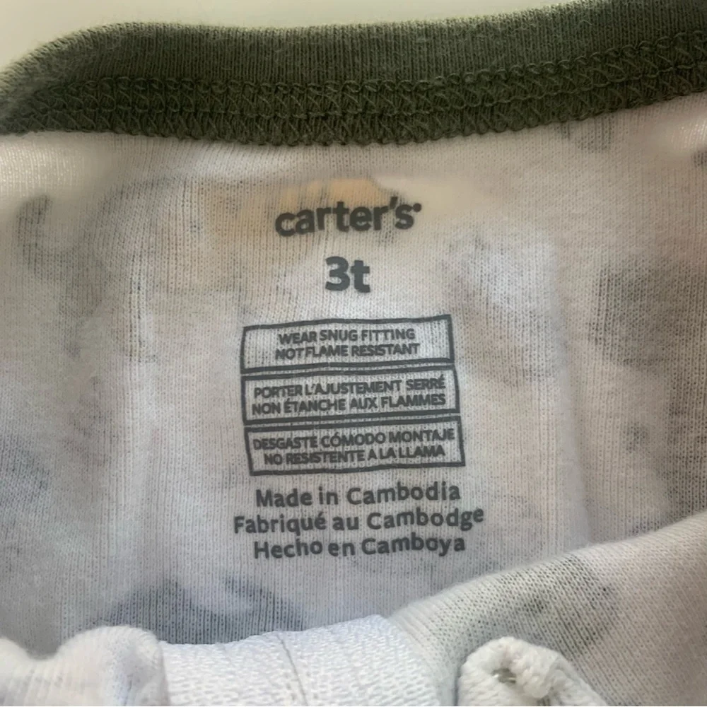 Carter's White Dinosaur Print Footie Pajama